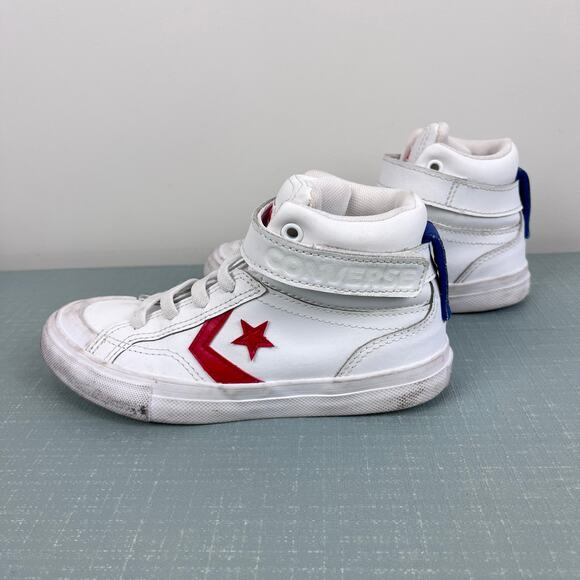 Converse Pro Blaze Strap Retro Sport High Top Sneaker White Red 13 - Picture 3 of 10